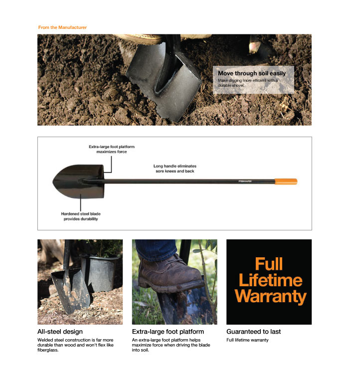 Fiskars 96685935J LNG Hndl Digging Shovel Renewed