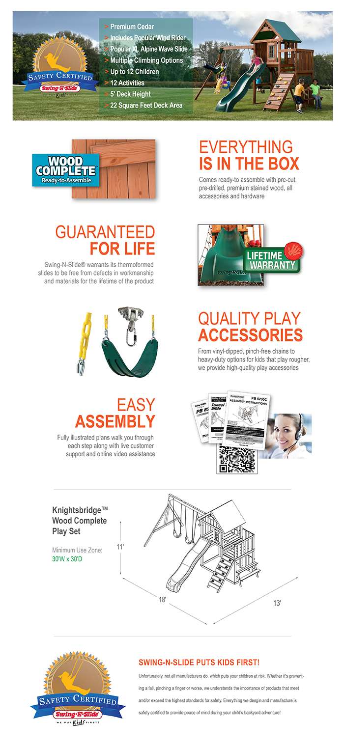 SwingNSlide Playsets Knightsbridge Wood Complete PlaysetPB 92411