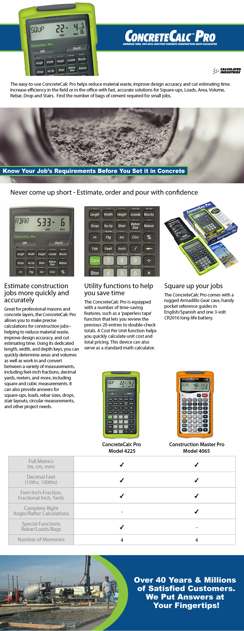 Calculated Industries Concretecalc Pro Calculator 4225 The Home Depot