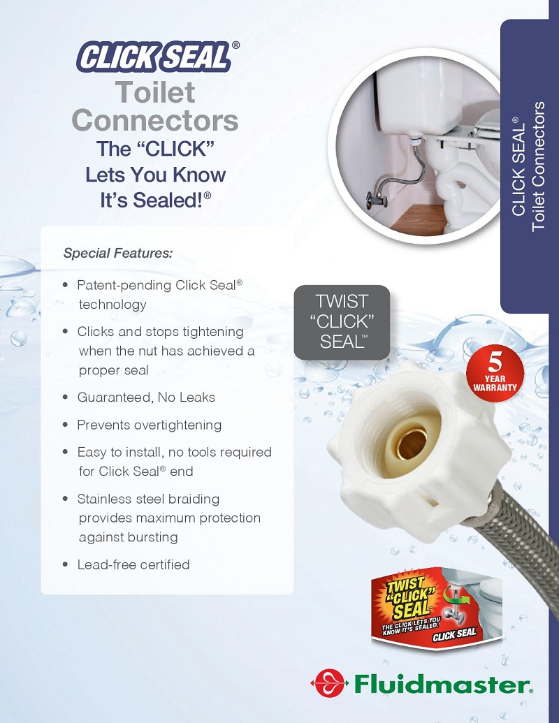 Fluidmaster Click Seal 3 8 In X 7 12 Toilet Connector California Residents See Prop 65 Warnings