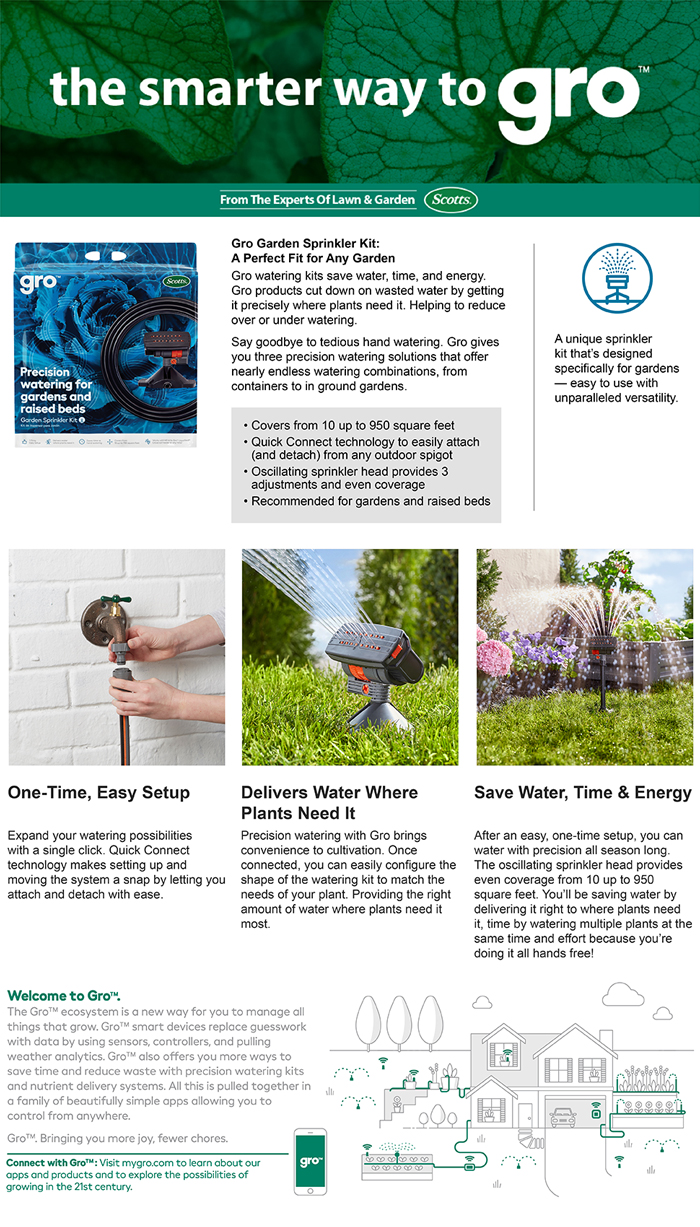 Scotts Gro Garden Sprinkler Kit 72190 1 The Home Depot Here For More Information On Electronic Recycling Programs