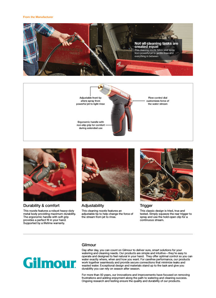 Gilmour Master Series Adjustable Pistol Nozzle410GCRHD The Home Depot