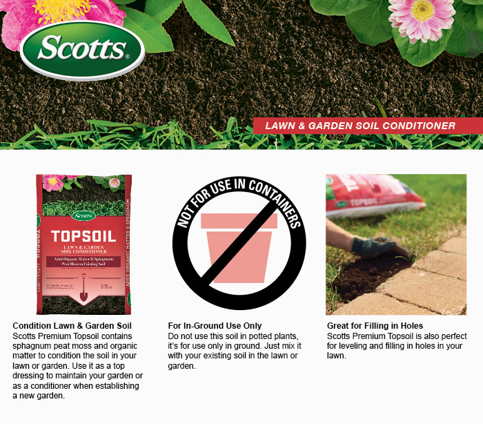 Scotts Premium 0 75 Cu Ft Topsoil 71130756 The Home Depot Gardens And Landscapes For In Ground Use Only