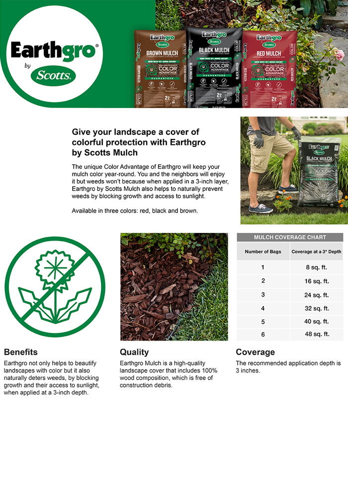 Earthgro 2 Cu Ft Brown Mulch 647185 The Home Depot Product Overview