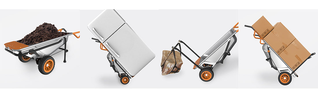 Worx 4 Cu Ft Aerocart Wg050 The Home Depot Included Are The Flower Pot Strap Cylinder Holder Bag And Rock