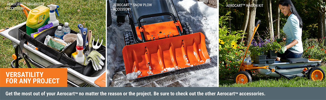 Worx 4 Cu Ft Aerocart Wg050 The Home Depot Included Are The Flower Pot Strap Cylinder Holder Bag And Rock