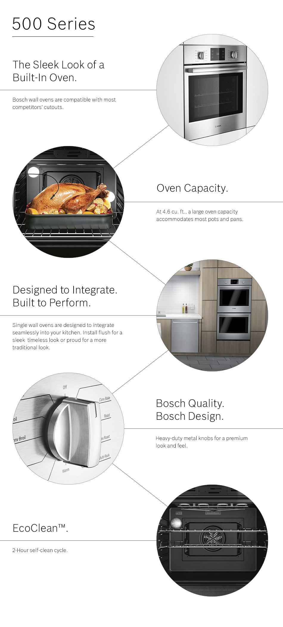 Bosch 500 Series 30 In Single Electric Wall Oven Self Cleaning Stainless Steel