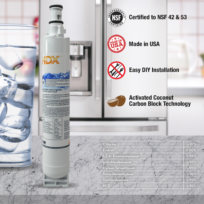 HDX FMW3 Refrigerator Replacement Filter Fits Whirlpool Filter 6 (Value Pack)107049 The Home