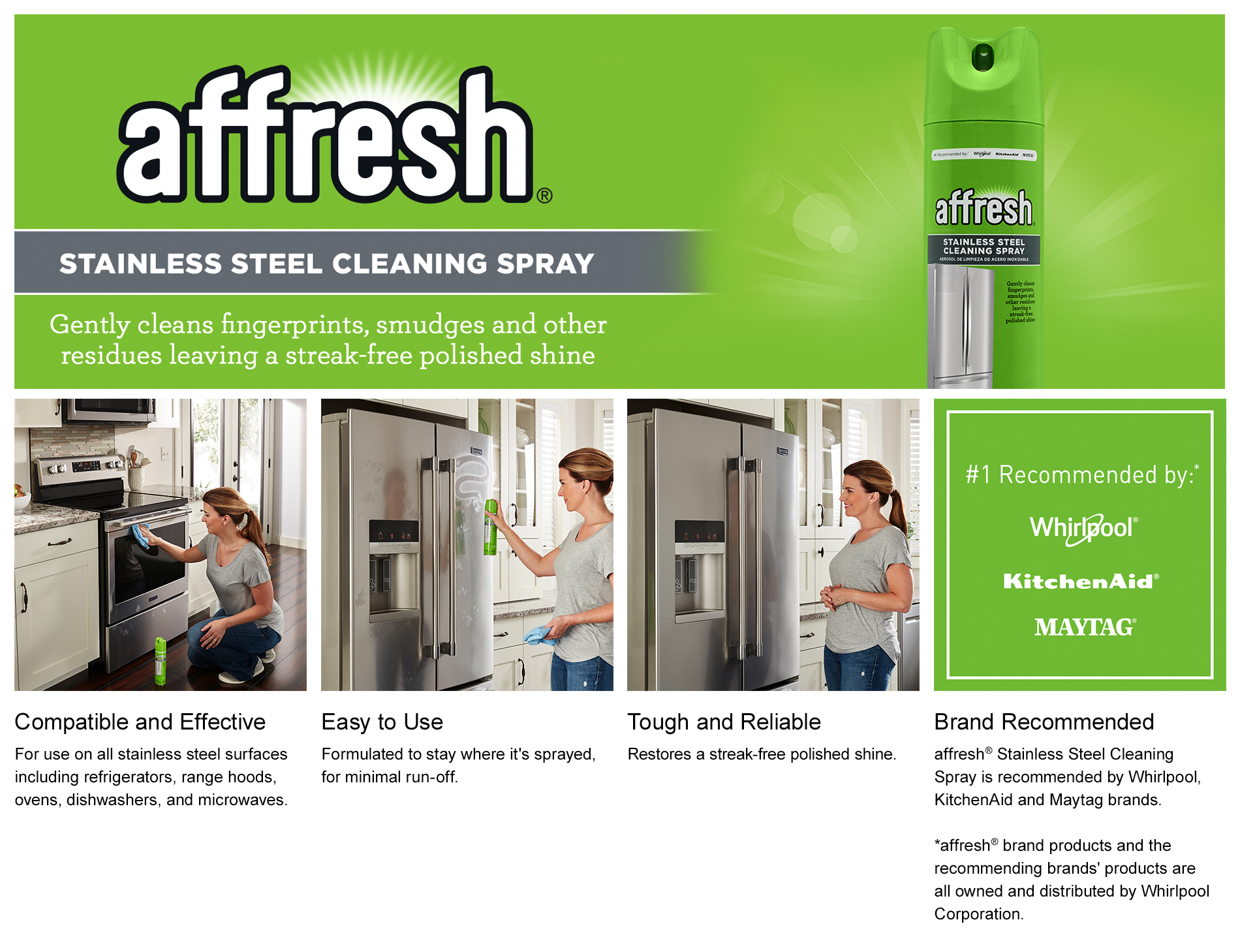 Affresh 12 Oz Stainless Steel Cleaning Spray W11042467 The Home Depot California Residents See Prop 65 Warnings
