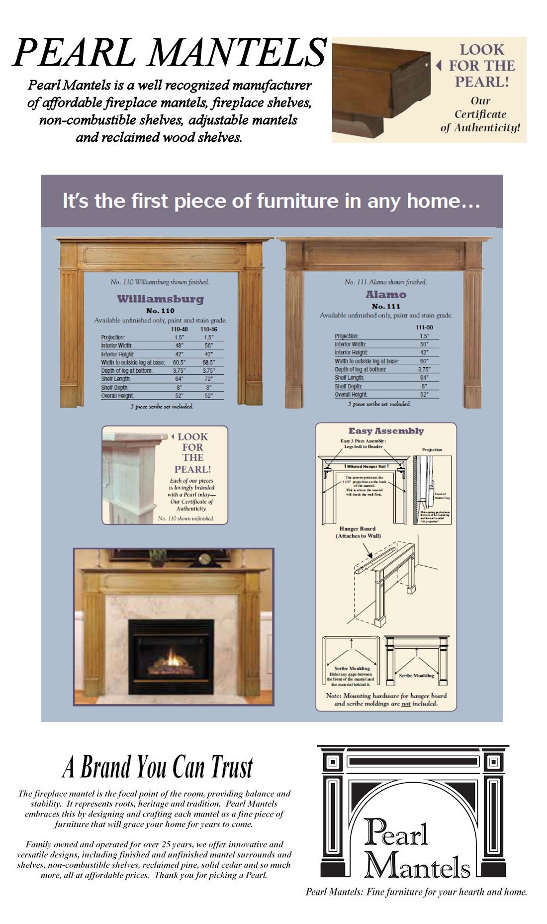 Pearl Mantels Williamsburg 48 in. x 42 in. Unfinished Fireplace Mantel11048 The Home Depot