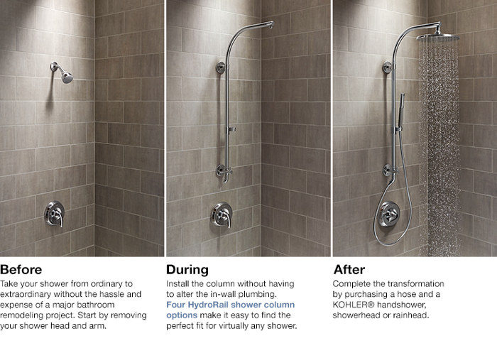 Kohler HydroRail Before and After