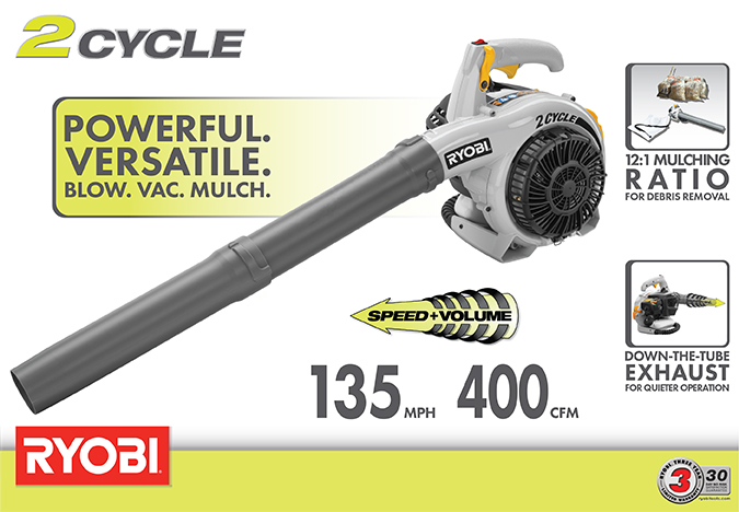 Ryobi 150 MPH 400 CFM 26cc Gas Blower Vacuum