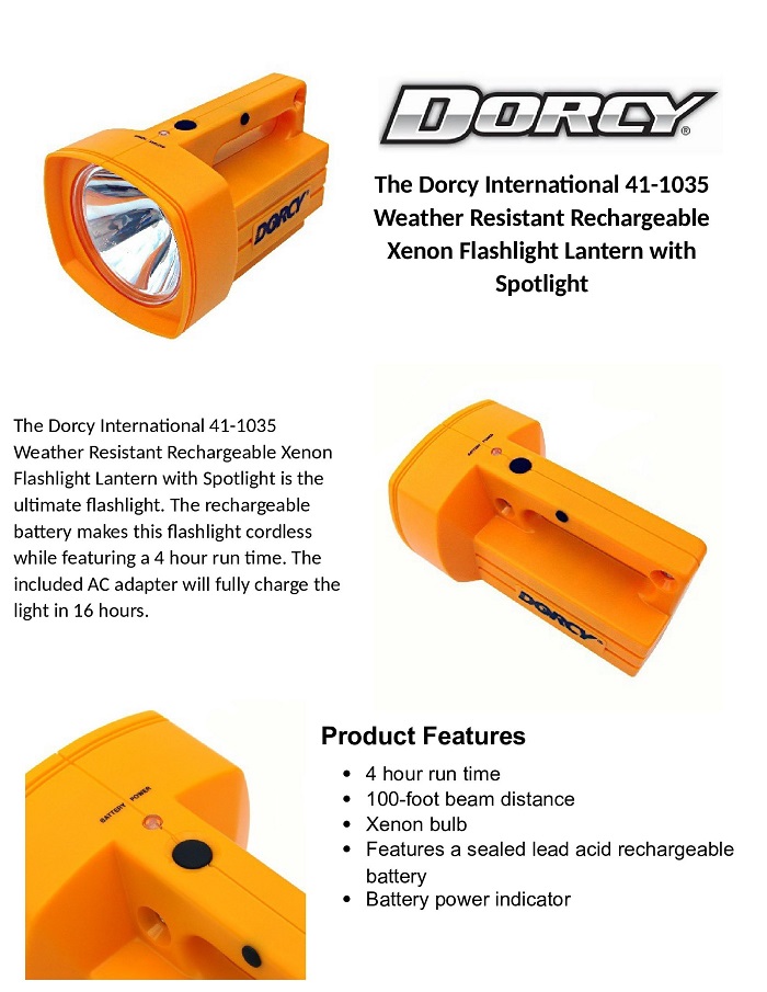 Dorcy Industrial Rechargeable Lantern 41 1035 The Home Depot Overview