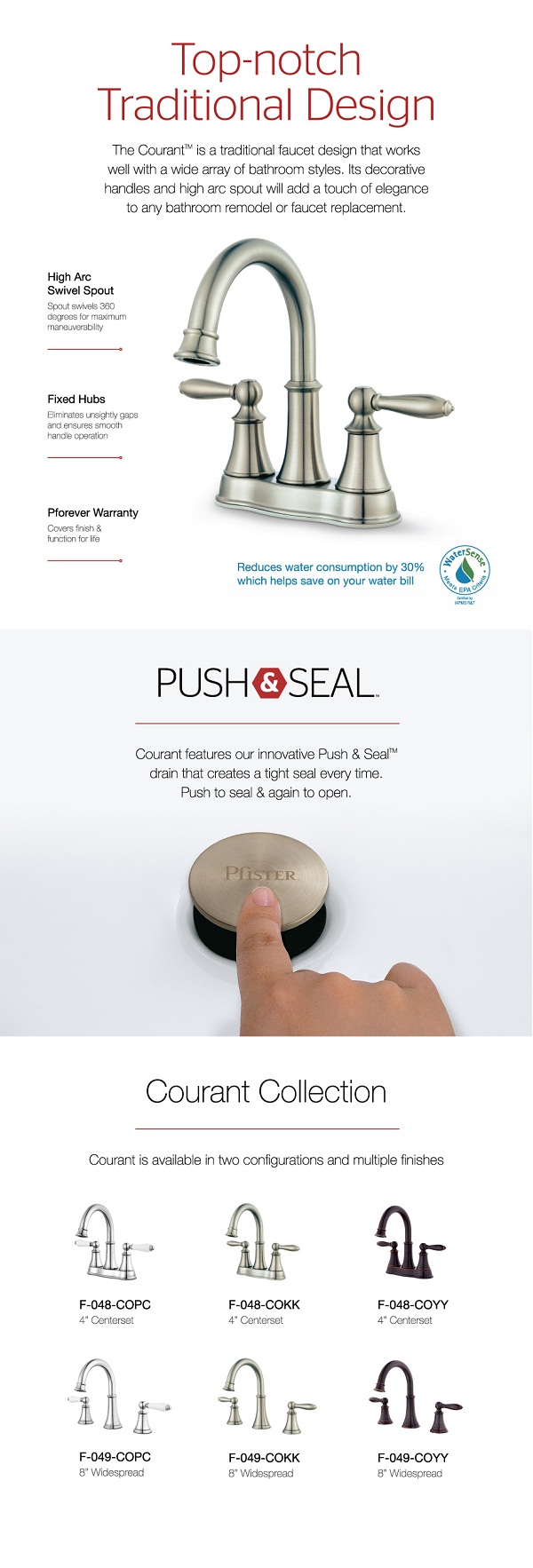 Pfister Courant Centerset Bathroom Faucet Brushed Nickel
