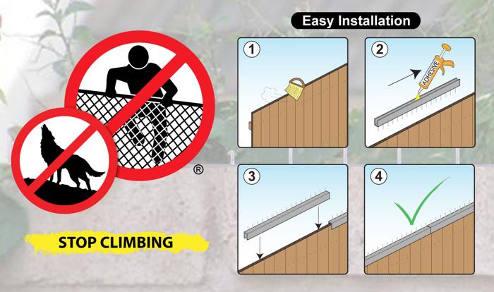Maxguard 46 In Wood Fence Spike Strips 6 Pack Adhesive 200r Maxguard Fence And Wall Spike Strips Installation