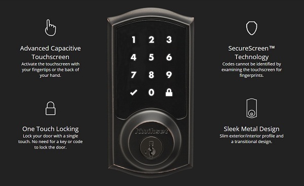 SmartCode 915 Touchscreen Single Cylinder Tuscan Bronze UL-Rated Electronic Deadbolt Featuring SmartKey