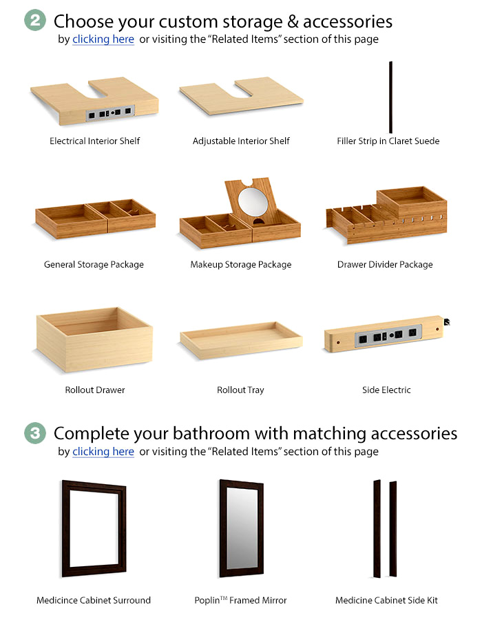 Kohler Poplin Tailored Vanity Custom Accessories